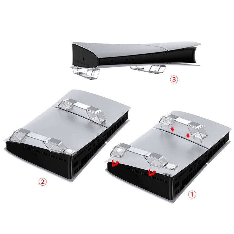For Sony PS5 Slim DOBE TP5-3582 Game Console Horizontal Storage Holder(Transparent)