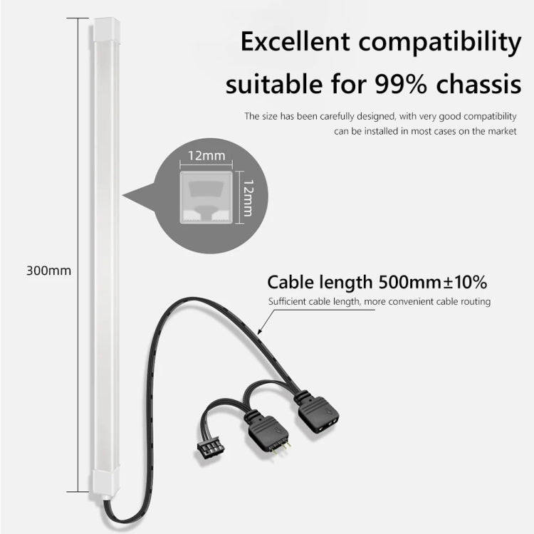 COOLMOON F300 Square Panoramic Glow ARGB Light Bar Desktop Computer Case Interior Decorative Ambi...