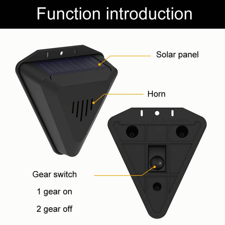 N911Q Solar Bird Repeller Orchard And Fish Pond Animal Repellent(Black)