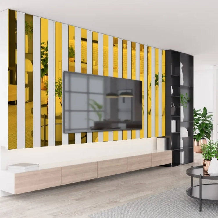 10pcs 1.5x100cm 3D Mirror Wall Stickers Beautiful Edge Decorative Strip Living Room TV Background...