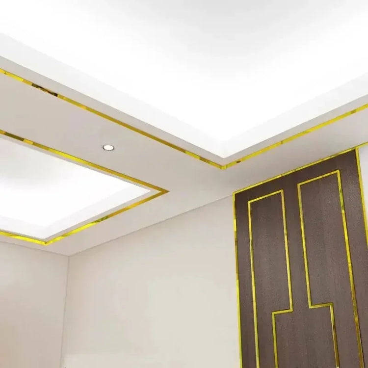 10pcs 1.5x100cm 3D Mirror Wall Stickers Beautiful Edge Decorative Strip Living Room TV Background...