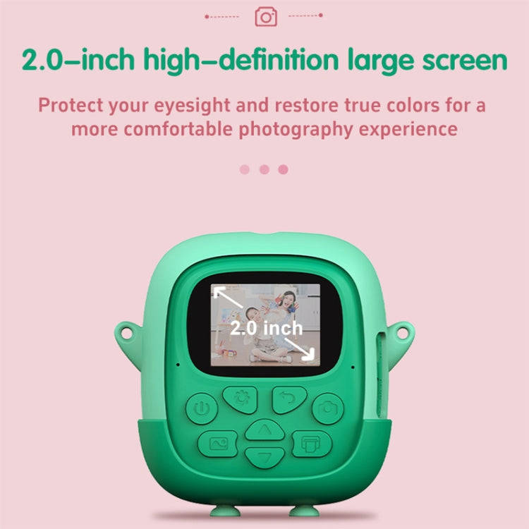 A19B 2.0-Inch 720P HD Reversible Camera Cartoon Children Mini Digital Printing Camera(Green)