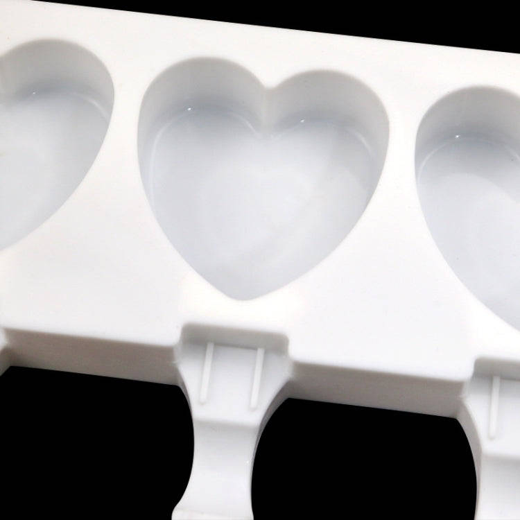3 Grids Heart Shape Ice Cream Model DIY Pudding Mold Without Stick(White)