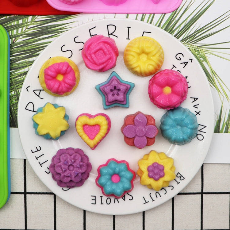 12 Grids Different Flower Grass Shape Silicon Model Kitchen Baking Cake Model DIY Handmade Soap M...
