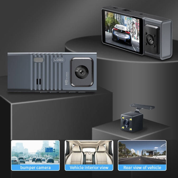 3 Camera Lens 3-inch IPS Screen WiFi Car Dash Cam 1080P Night Vision Dash Camera for Cars 64G