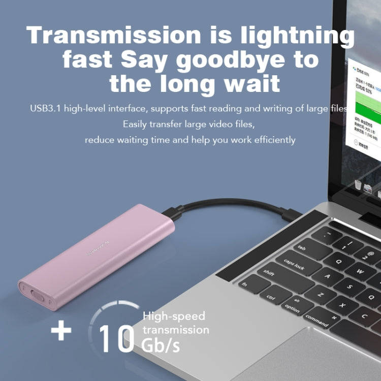 Blueendless M2815SN M.2 Dual Protocol Type-C 3.1 Mobile Hard Disk Box Laptop External SSD(Gray)