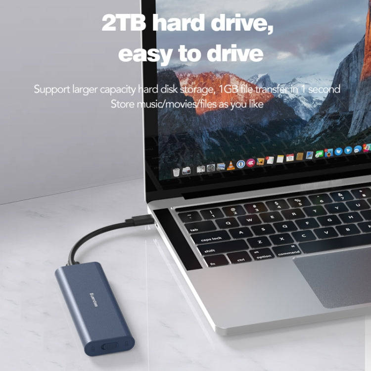 Blueendless M2815SN M.2 Dual Protocol Type-C 3.1 Mobile Hard Disk Box Laptop External SSD(Gray)