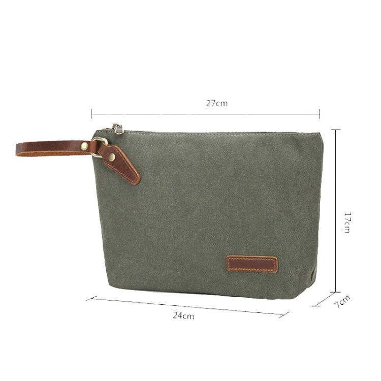 Portable Canvas Bag Large Capacity Washing Bag Cosmetics Storage Bag(Blue)