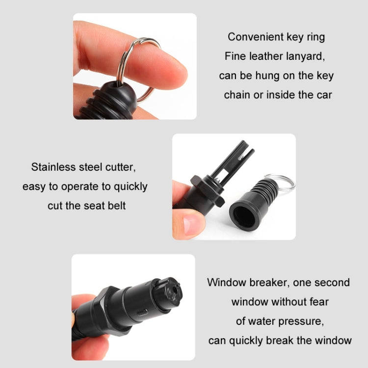 2 In 1 Mini Car Safety Hammer Seat Belt Cutter(Random Color Delivery)