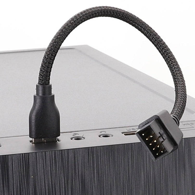 20cm USB-A Male To 9Pin Motherboard Built-In RGB Data To External U Port Adapter Cable(Black)