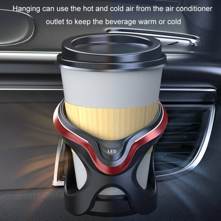 Car Cup Holder Air Conditioner Outlet Multifunctional Storage Rack, Color: Black Red Ordinary