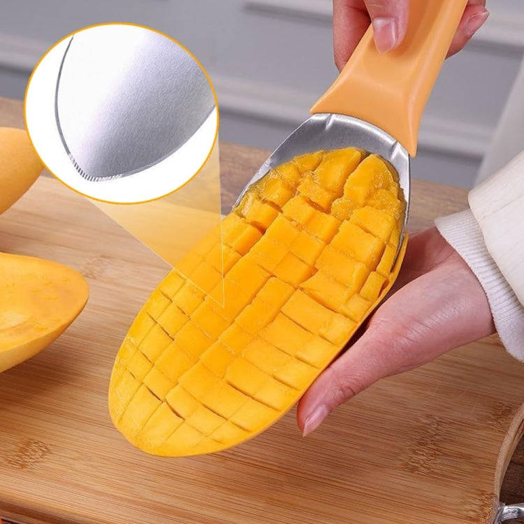 Mango Slicing and Dicing Tool Multifunctional Stainless Steel Fruit Peel Separator(1pcs)