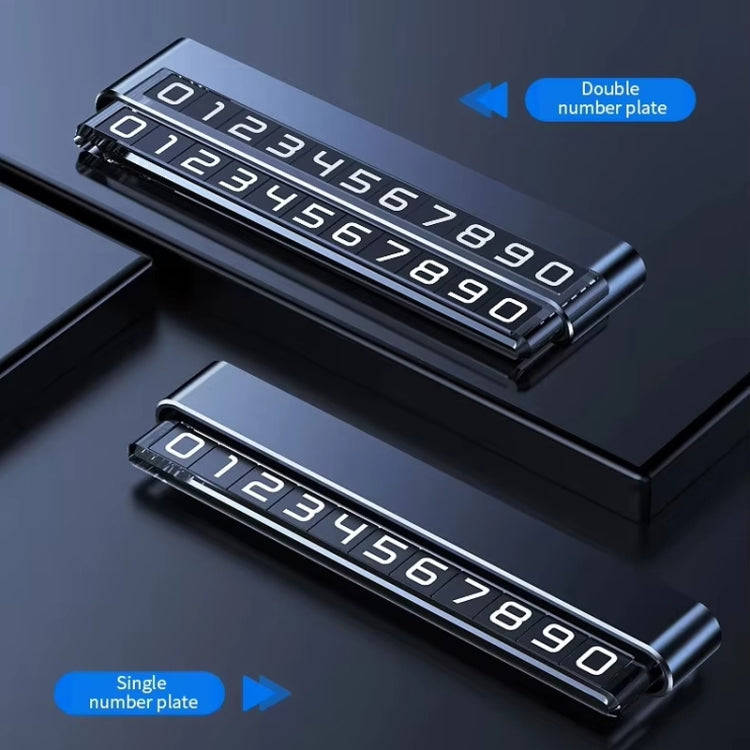 Metal Hidden Temporary Parking Number Plate Ornaments, Color: Dual Number Silver