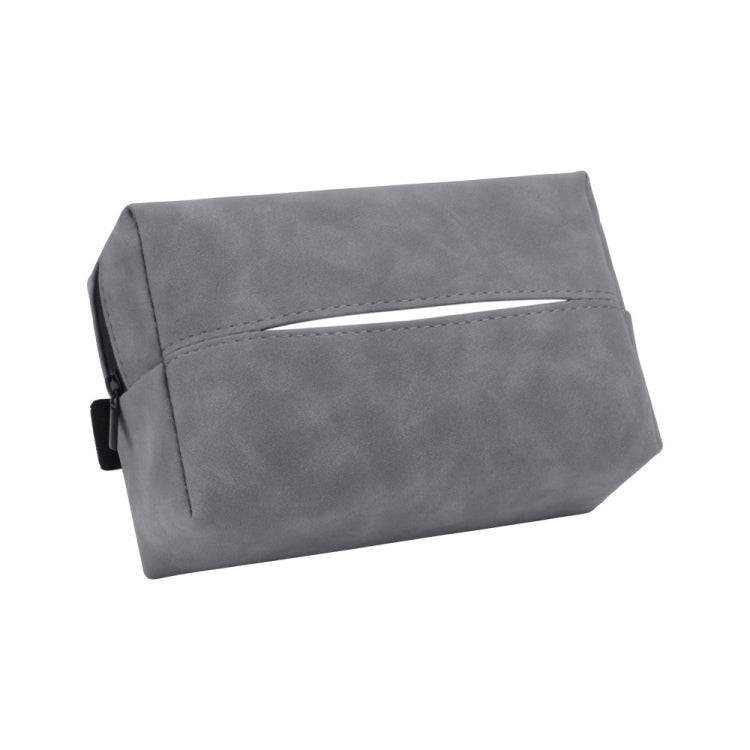 Car Armrest Box Tissue Box Car Sun Visor Seat Back Hanging Tissue Storage Bag(Grey)