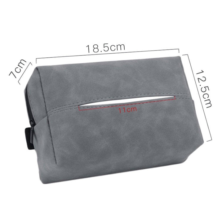 Car Armrest Box Tissue Box Car Sun Visor Seat Back Hanging Tissue Storage Bag(Grey)