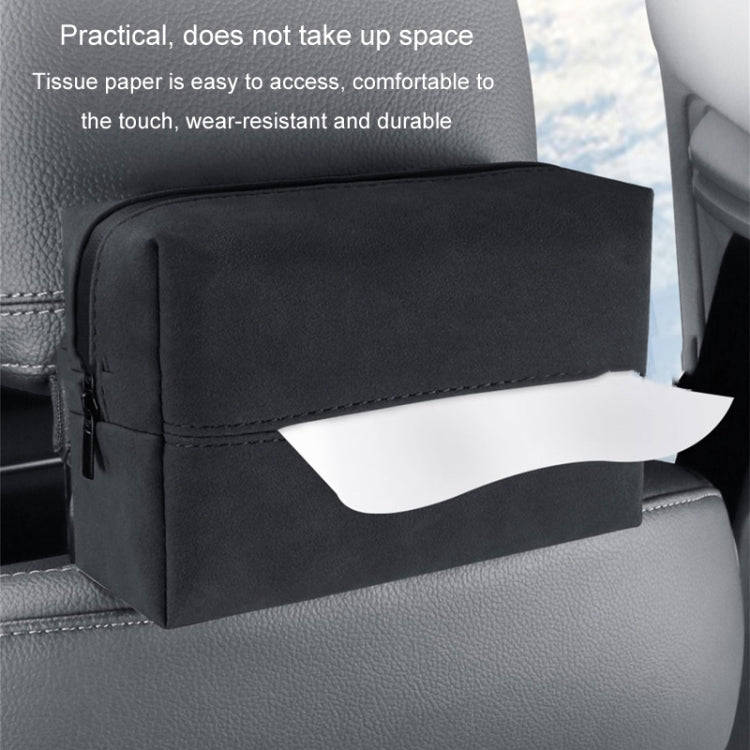 Car Armrest Box Tissue Box Car Sun Visor Seat Back Hanging Tissue Storage Bag(Grey)