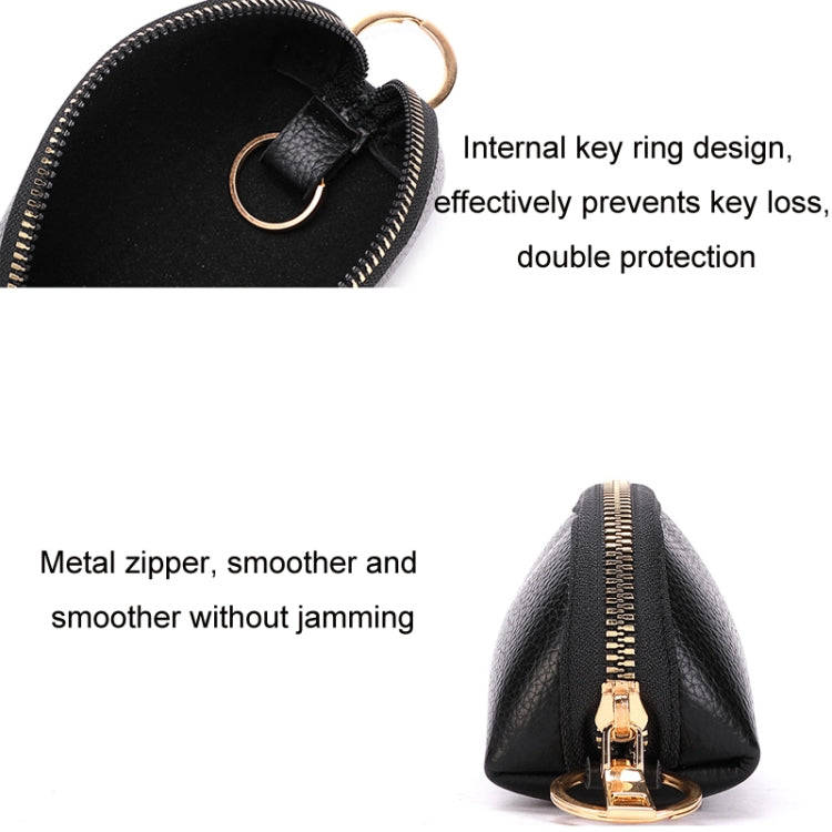 Mini Car Key Bag Large Capacity Soft Leather Coin Purse(Blue)