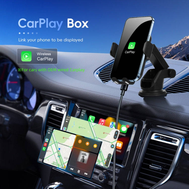 Fast Charging Retractable Recharging Cell Phone Holder With Wireless CarPlay Android Auto Functio...