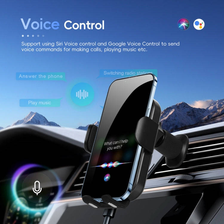 Fast Charging Retractable Recharging Cell Phone Holder With Wireless CarPlay Android Auto Functio...