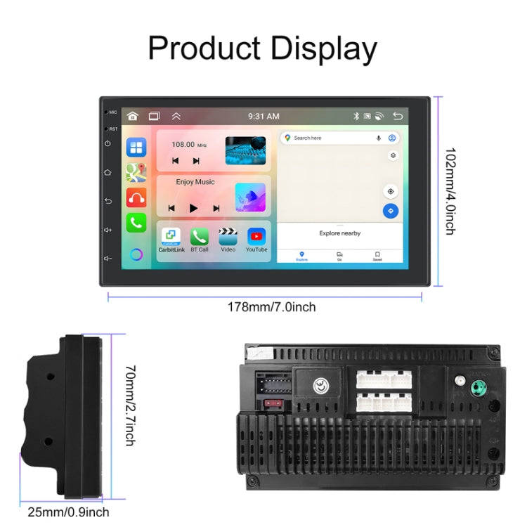 7inch Android 13.0 Dual Butt Universal Wireless Carplay Car Navigation Center Control All-In-One ...