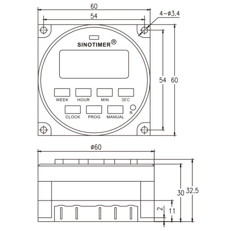 SINOTIMER TM618SH  1 Second Interval Digital LCD Timer Switch Programmable Time Relay 220V