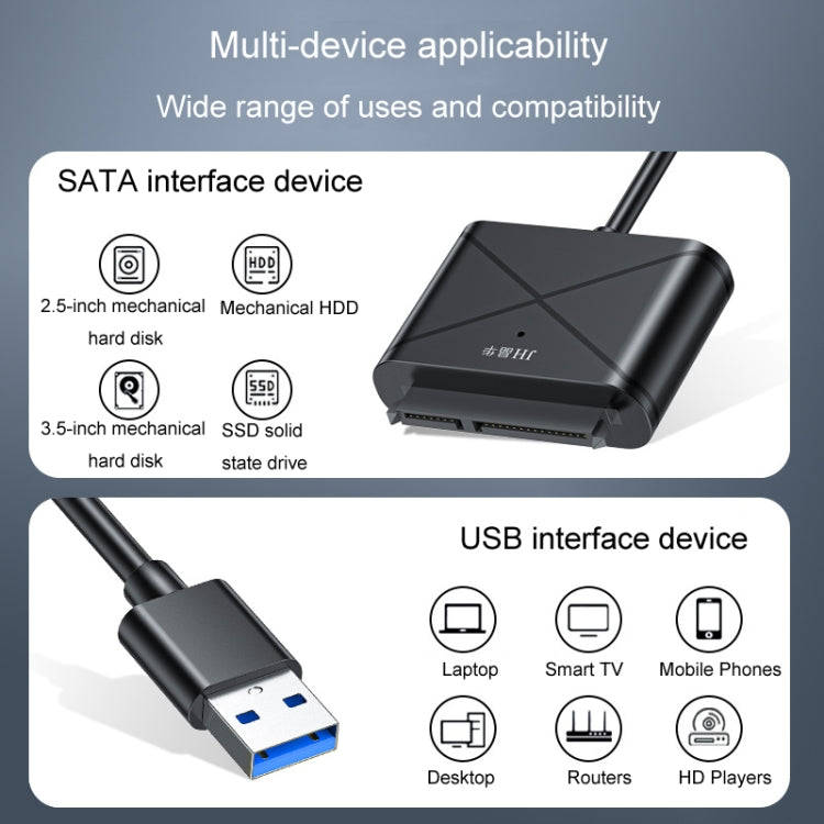 JINGHUA USB3.0 To SATA HDD Adapter Cable For 2.5/3.5 Inch External HDD SSD Hard Drive(30cm)
