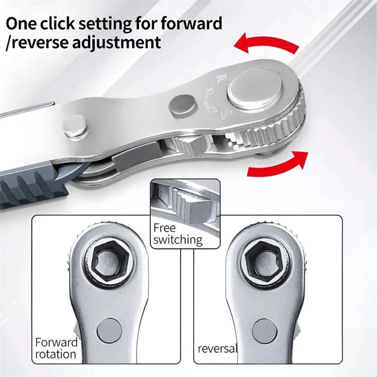 36-Tooth Bi-Directional Ratcheting Screwdriver Set With 4 Double-Ended Bits(Gray)
