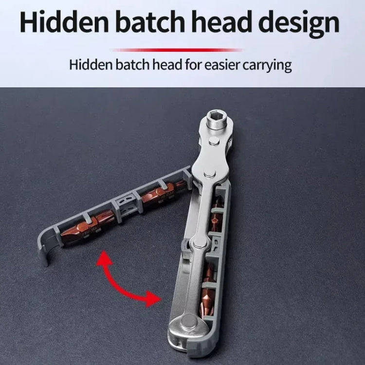 36-Tooth Bi-Directional Ratcheting Screwdriver Set With 4 Double-Ended Bits(Gray)