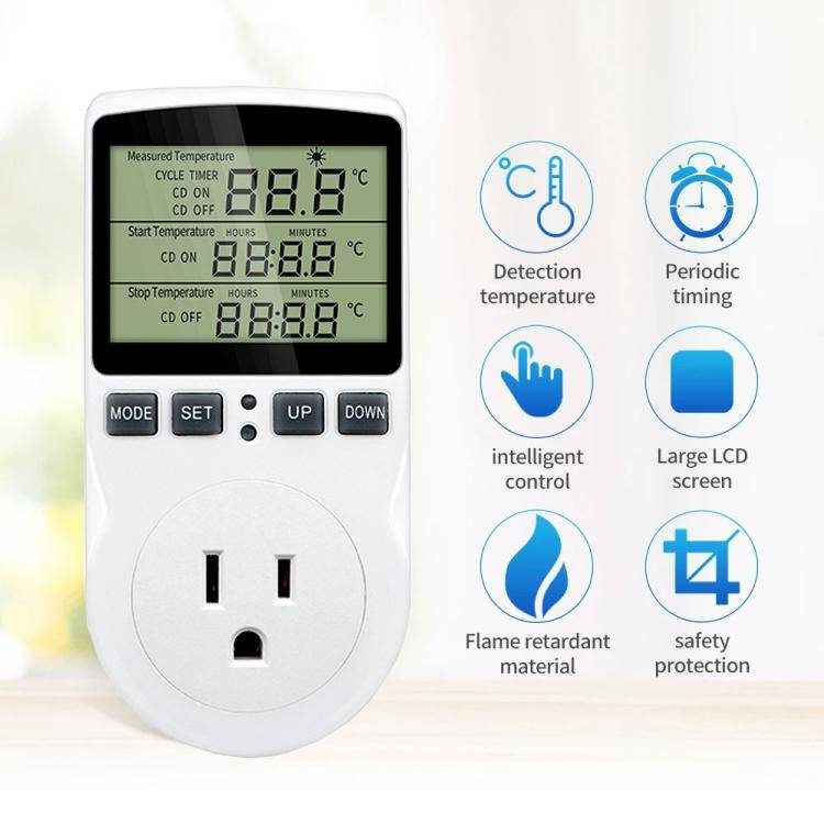 Intelligent Digital Thermostat Countdown Temperature Control Switch Socket Timing Temperature Con...