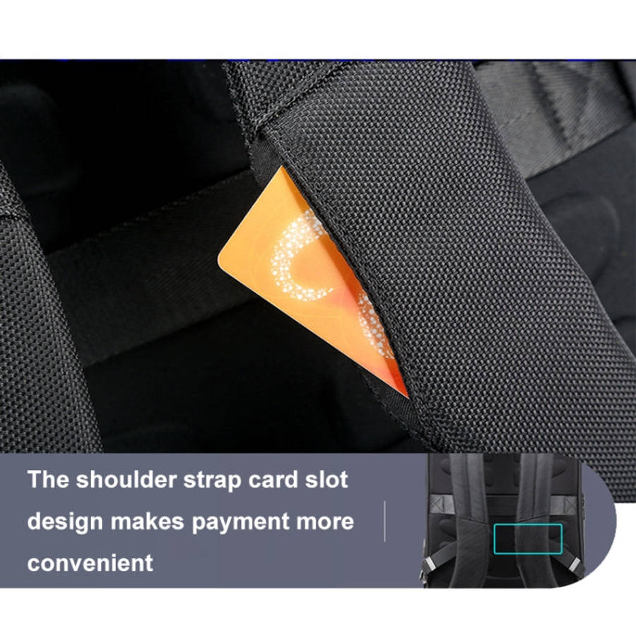 Bopai 61-51011 Large-Capacity Waterproof Business Laptop Backpack With USB+Type-C Port(Black)