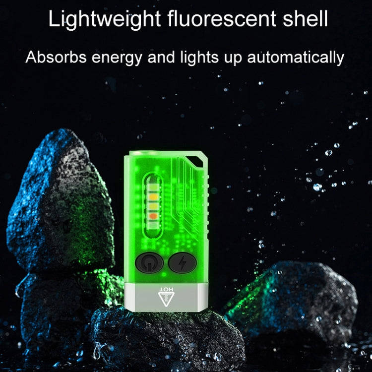 V10 Portable Keychain Light USB Rechargeable Bright Mini Flashlight(Black)