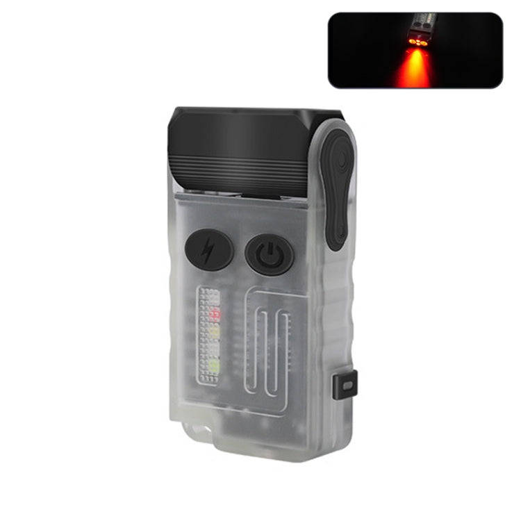 V20 Portable Keychain Light Rechargeable Bright Mini Flashlight(White Red Light)
