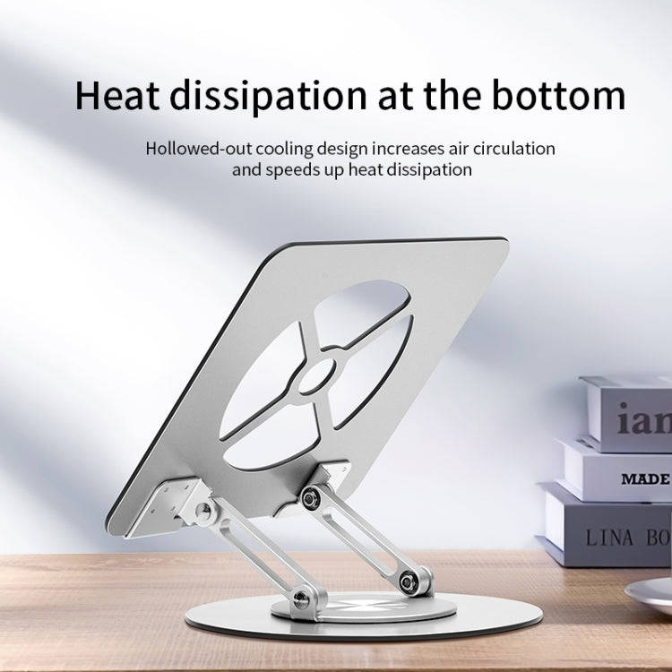Aluminum Alloy Laptop Stand Notebook Riser with 360 Degree Rotating Base,(Silver)