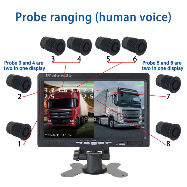 7 Inch Two-Way Display With Reverse Detection Digital Radar(PZ904)