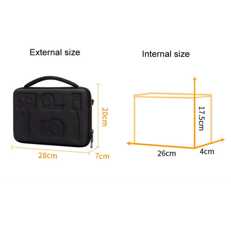Cwatcun H91 Medium Sports Camera Case Portable Waterproof EVA Digital Camera Storage Bag(Black)