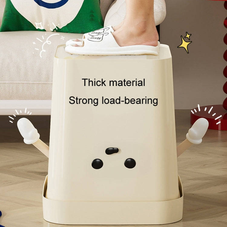 Cute Square Trash Can Household Living Room Bathroom Garbage Bin, Style: 7L Sitting Brown