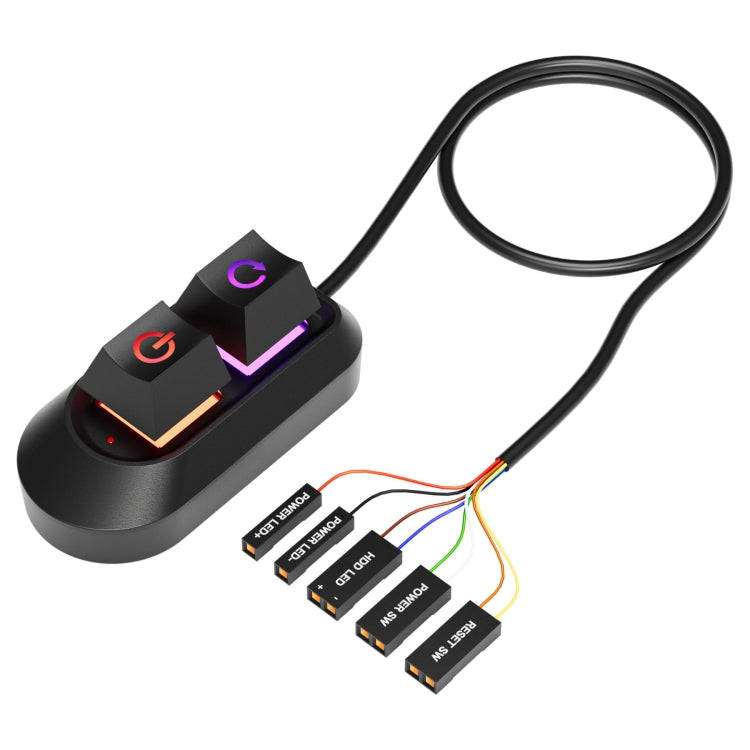 Desktop Computer External Switch Restart Button Computer Power Extension Cable, Color: Rubberized...