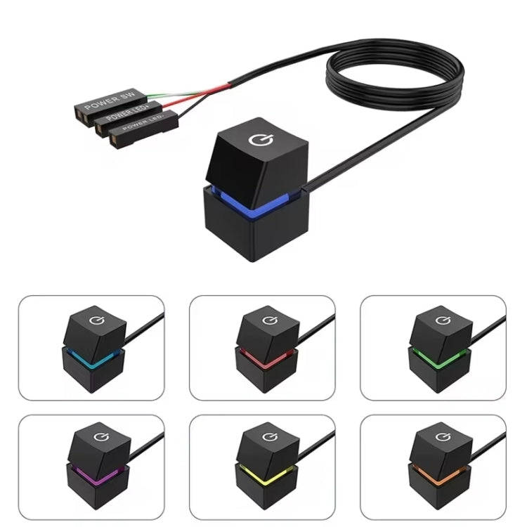 Desktop Computer Mobile Switch Computer Extension Cable Start Button, Color: Black Case Colorful ...
