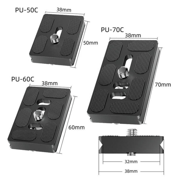 BEXIN PU-60C For Arca Type SLR Camera PU Quick Release Plate Aluminum Alloy CNC Ball Head Quick R...