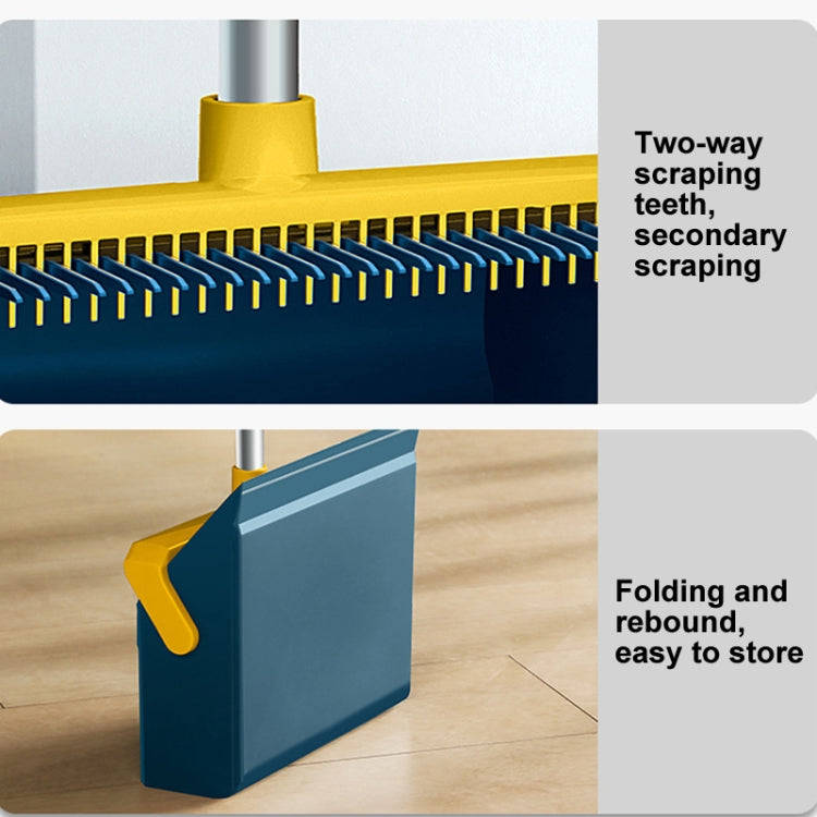 Broom And Dustpan Set With Double-Sided Tooth Scraping, Style: Snap White