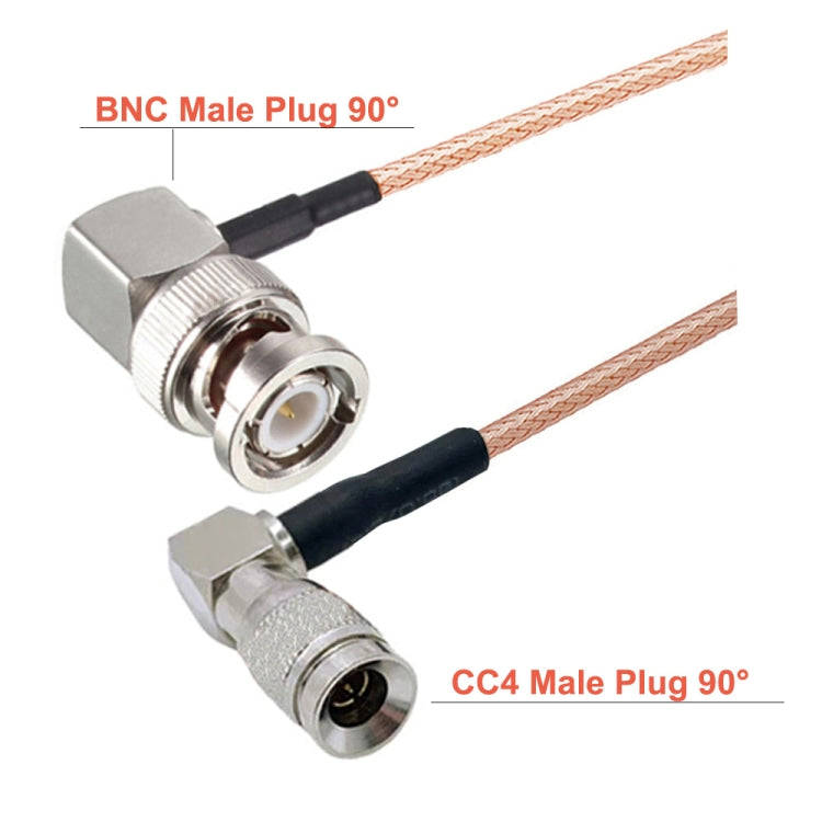 50cm CC4 Male To BNC Male Elbow Connector Cable RG179 Coaxial RF Cable