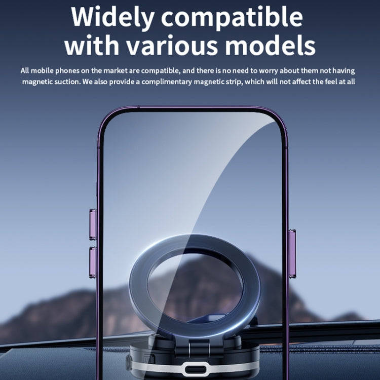 AIMITE C1 Vacuum Adsorption Foldable Magnetic Support Bracket Car Cell Phone Holder(Silver)