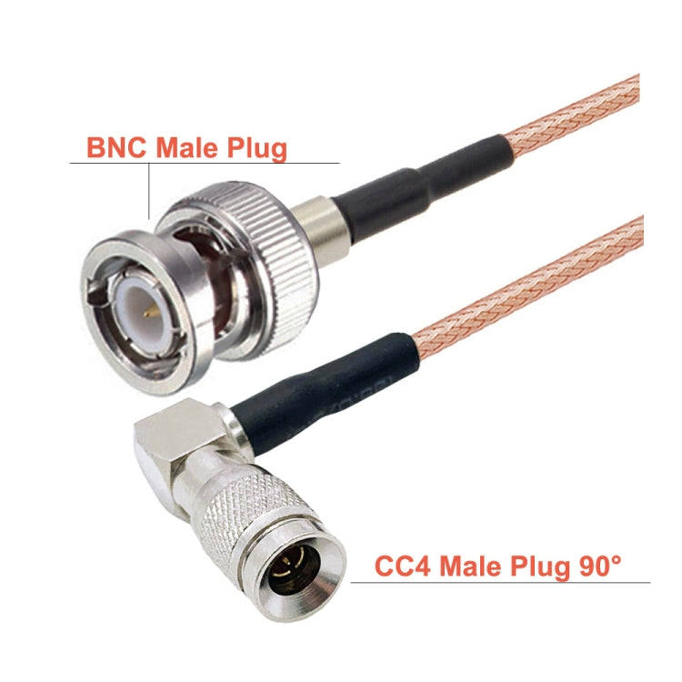 50cm CC4 Male Elbow To BNC Male Connector Cable RG179 Coaxial RF Cable