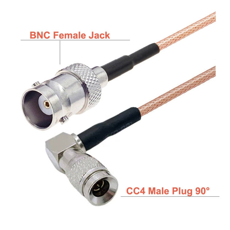 20cm CC4 Male Elbow To BNC Female Connector Cable RG179 Coaxial RF Wire