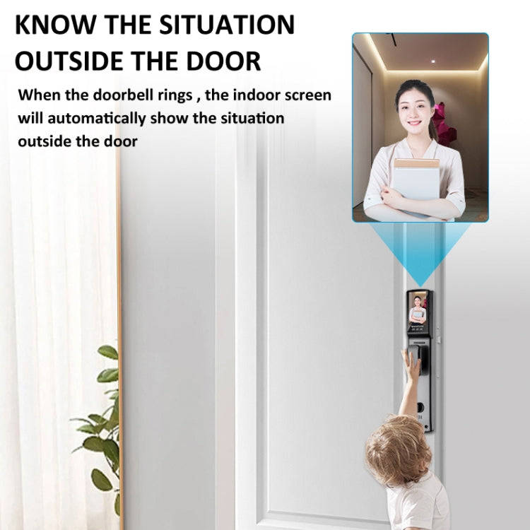 M6 3D Face Recognition Fingerprint Door Lock Support APP Smart IC Card Password Unlock