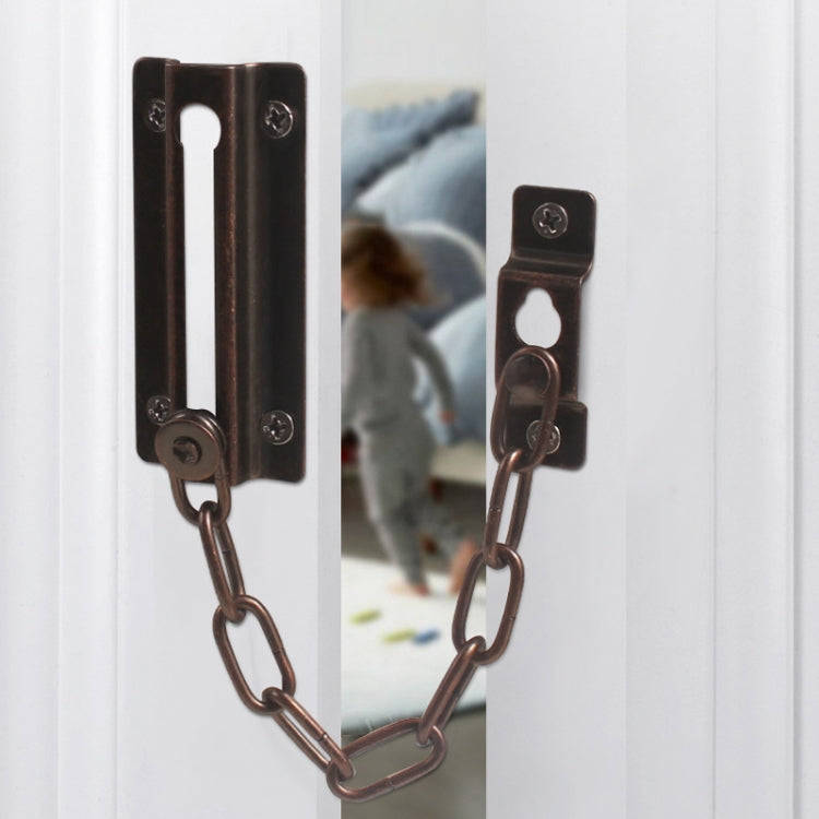 Security Door Chain Anti-theft Home Door Bolt Latch Window Chain Lock, Style: Square Silver