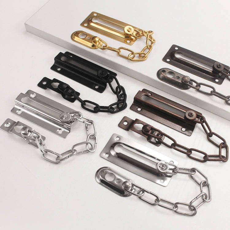 Security Door Chain Anti-theft Home Door Bolt Latch Window Chain Lock, Style: Square Silver
