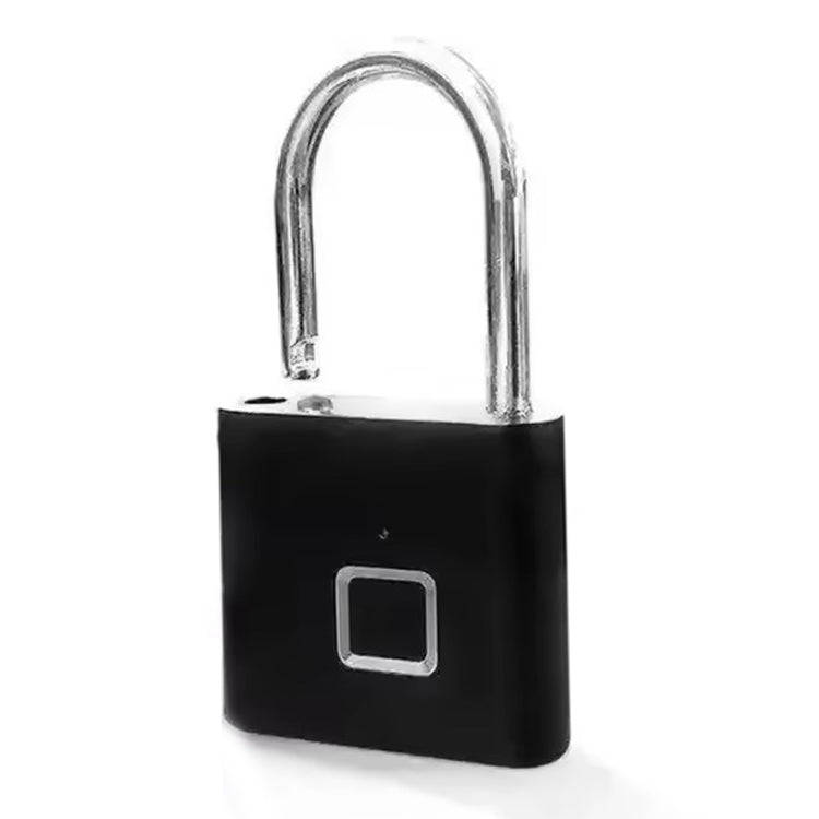 Smart Fingerprint Rechargeable Padlock Waterproof Morse Code Emergency Unlocking(Matte Black)