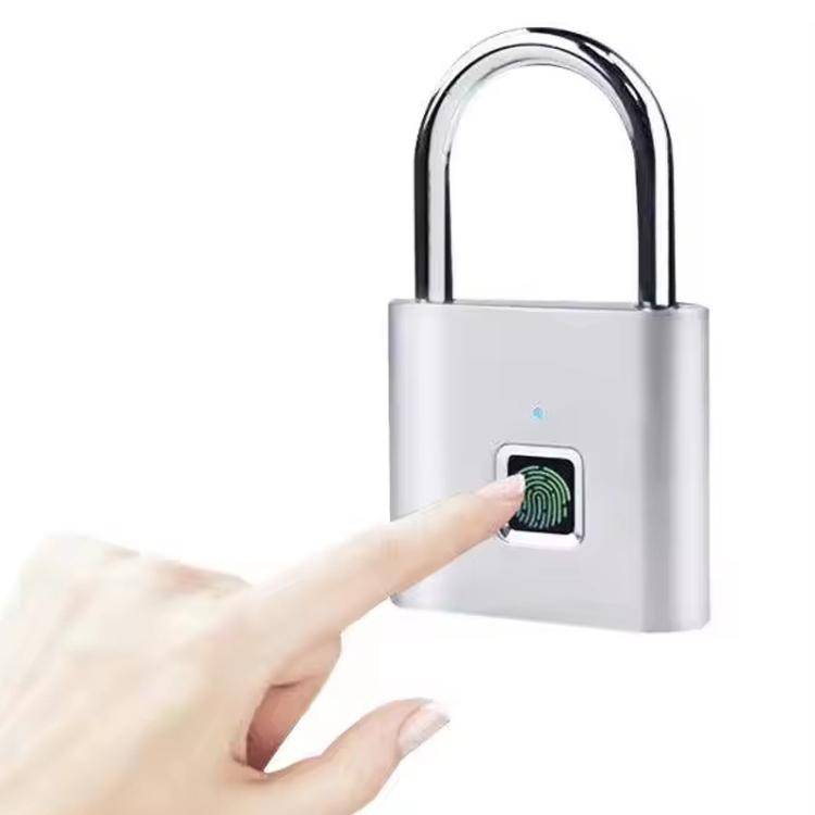 Smart Fingerprint Rechargeable Padlock Waterproof Morse Code Emergency Unlocking(Matte Black)