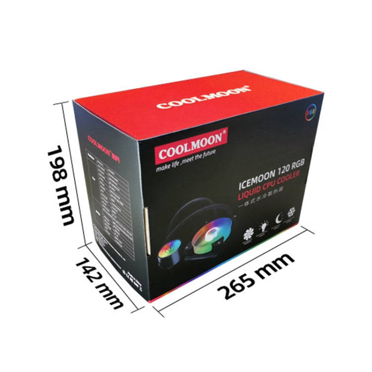 COOLMOON RGB120 5V ARGB Integrated Single Row Multi-Platform CPU Cooler(Black)
